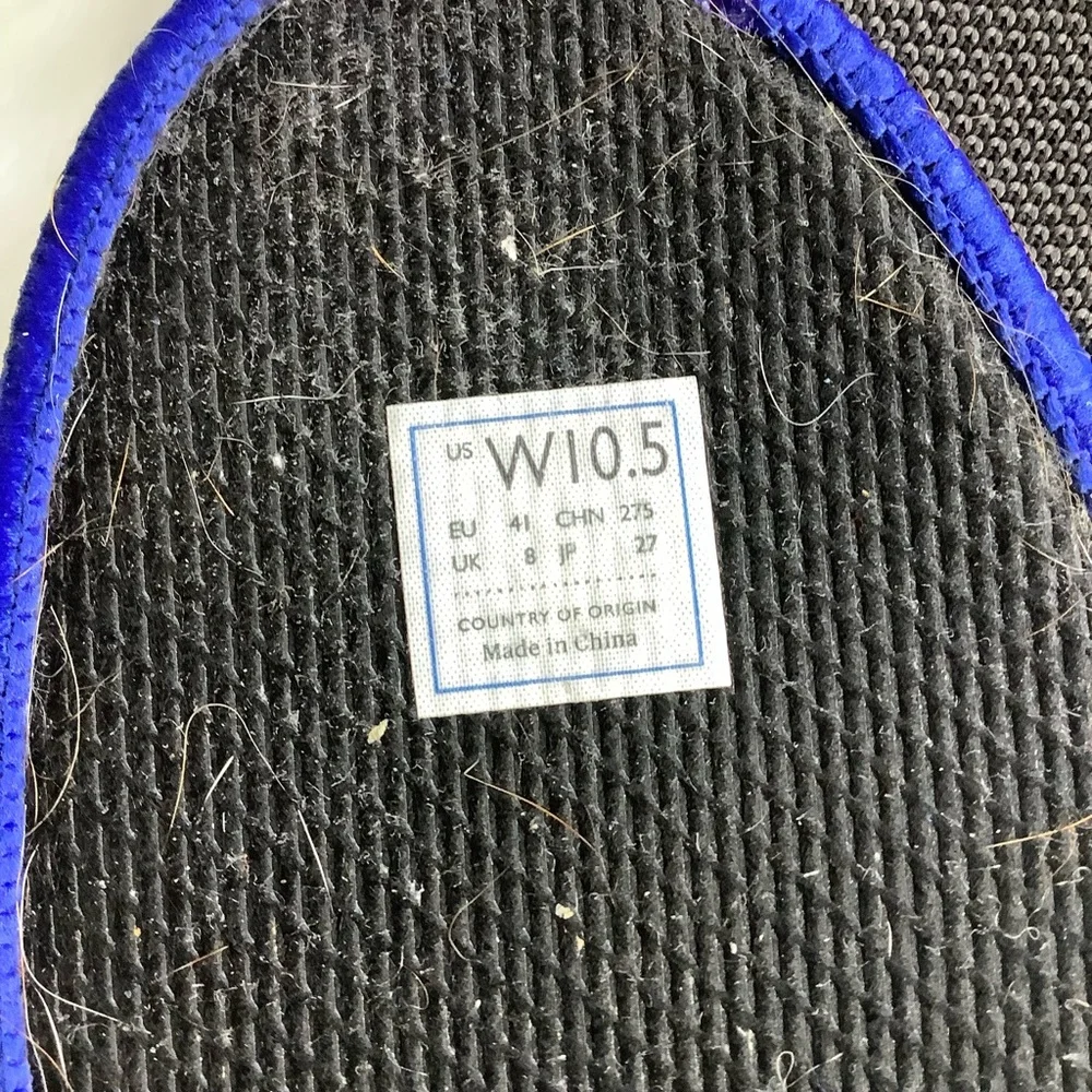 Rothy's Slip-On Flats in Charcoal Gray with Blue Trim
